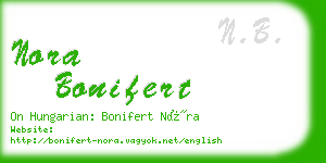 nora bonifert business card